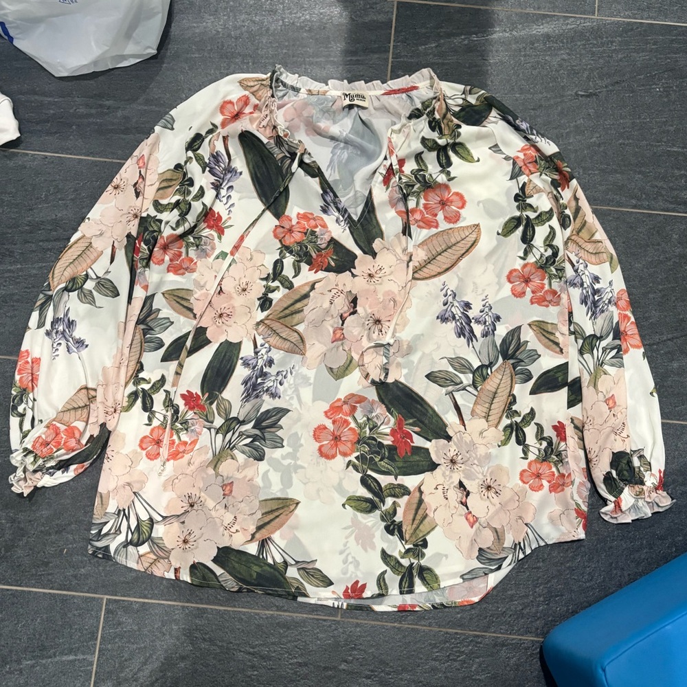 SMYM Floral Print peasant top